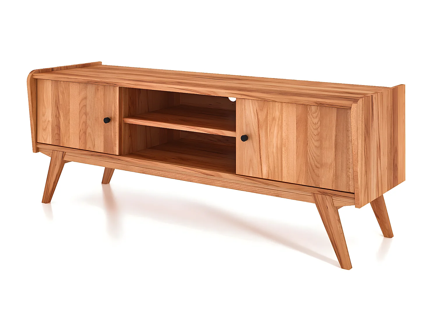 RETRO - TV-Möbel mit Holztüren aus Kernbuche naturgeölt