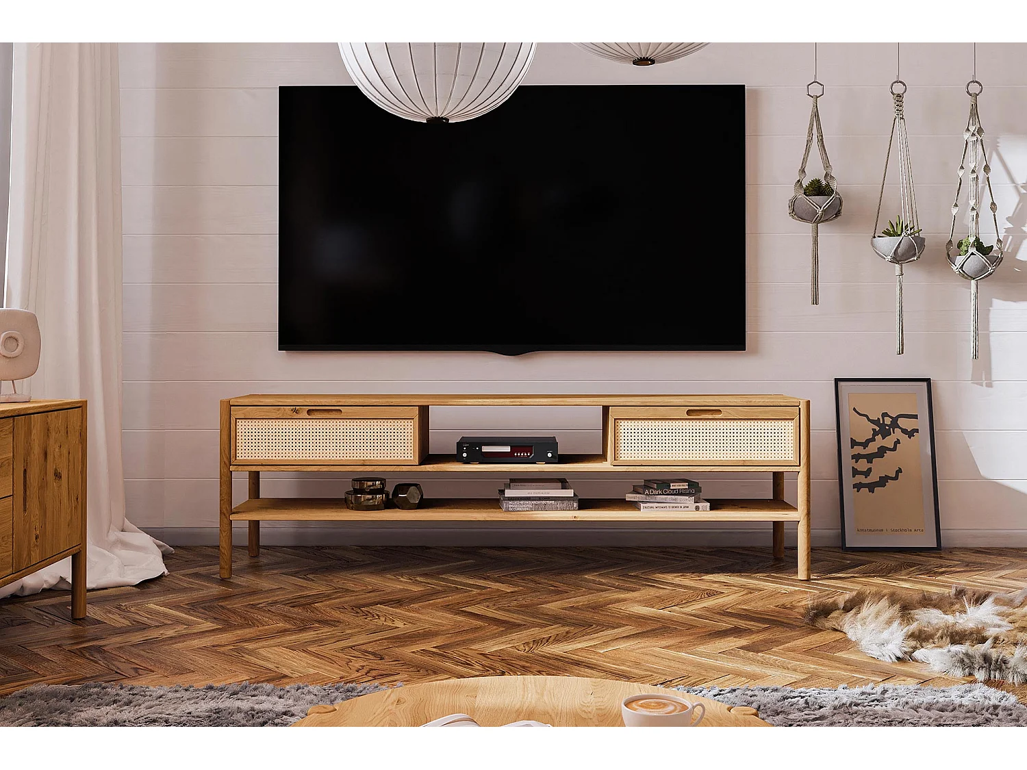 POLA - TV-Möbel mit Schubladen aus Wildeiche naturgeölt