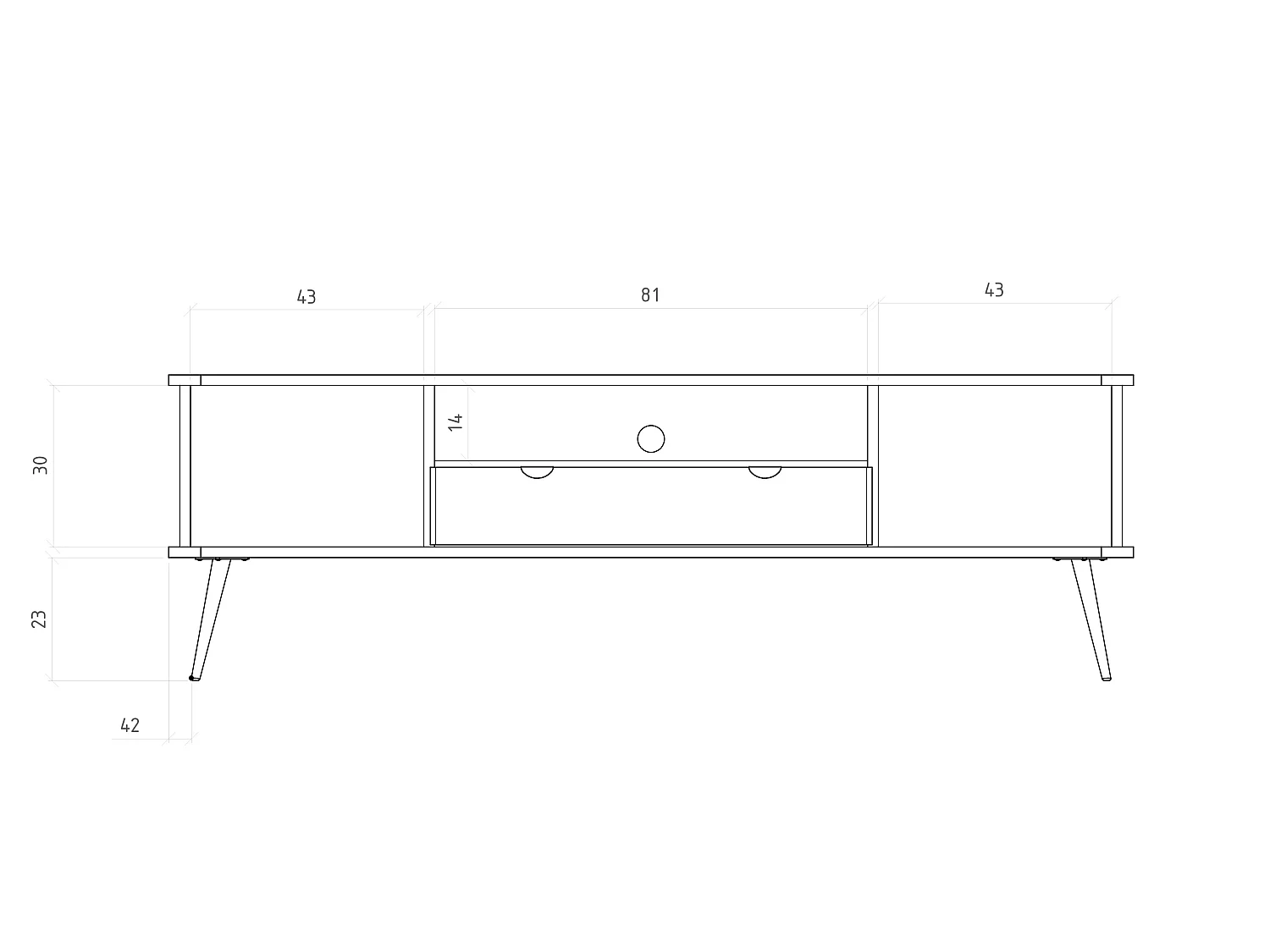 KULA - TV-Möbel mit Schublade aus Kernbuche naturgeölt