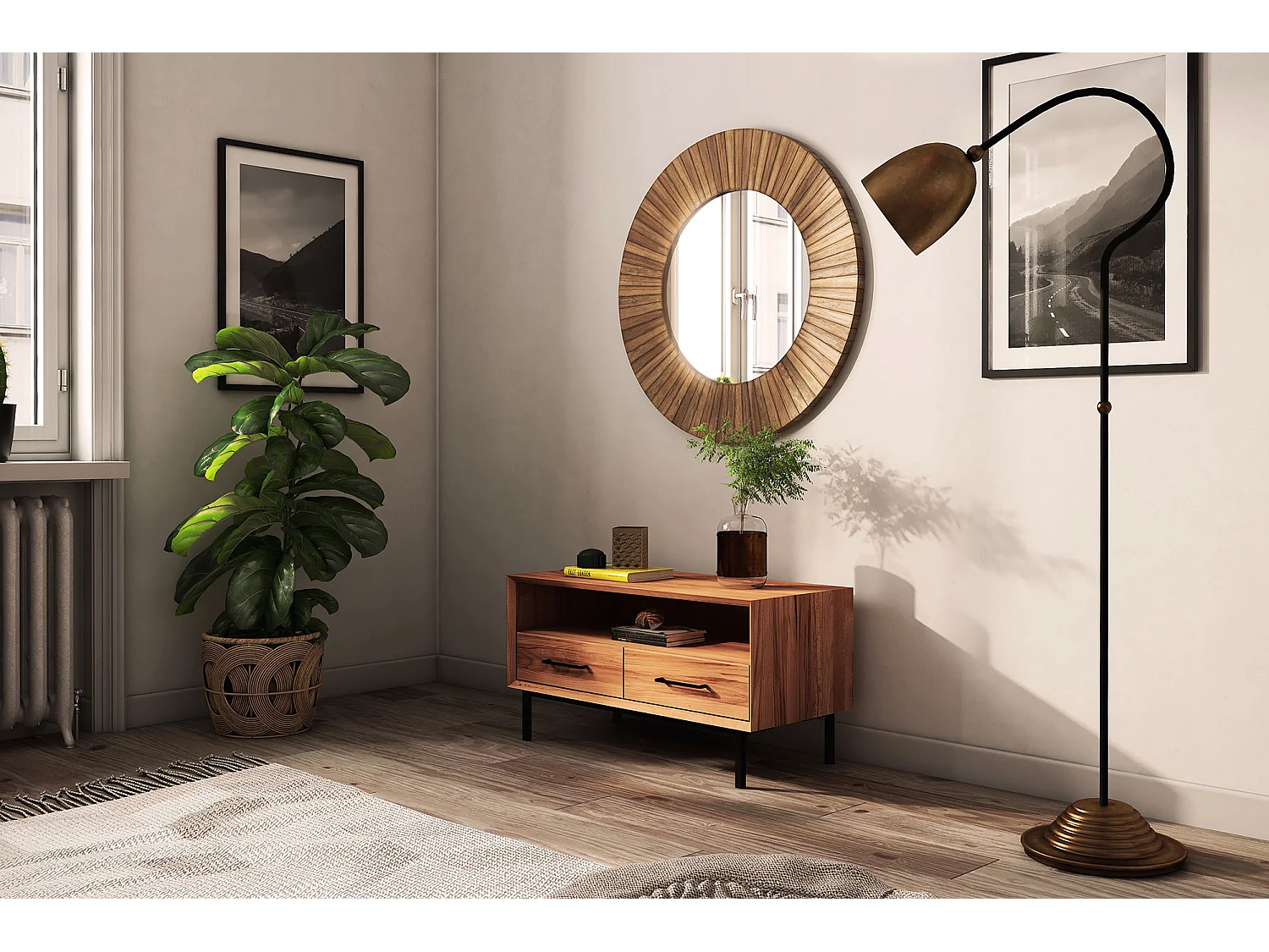 ABIES - TV-Möbel mit Schubladen aus Kernbuche naturgeölt