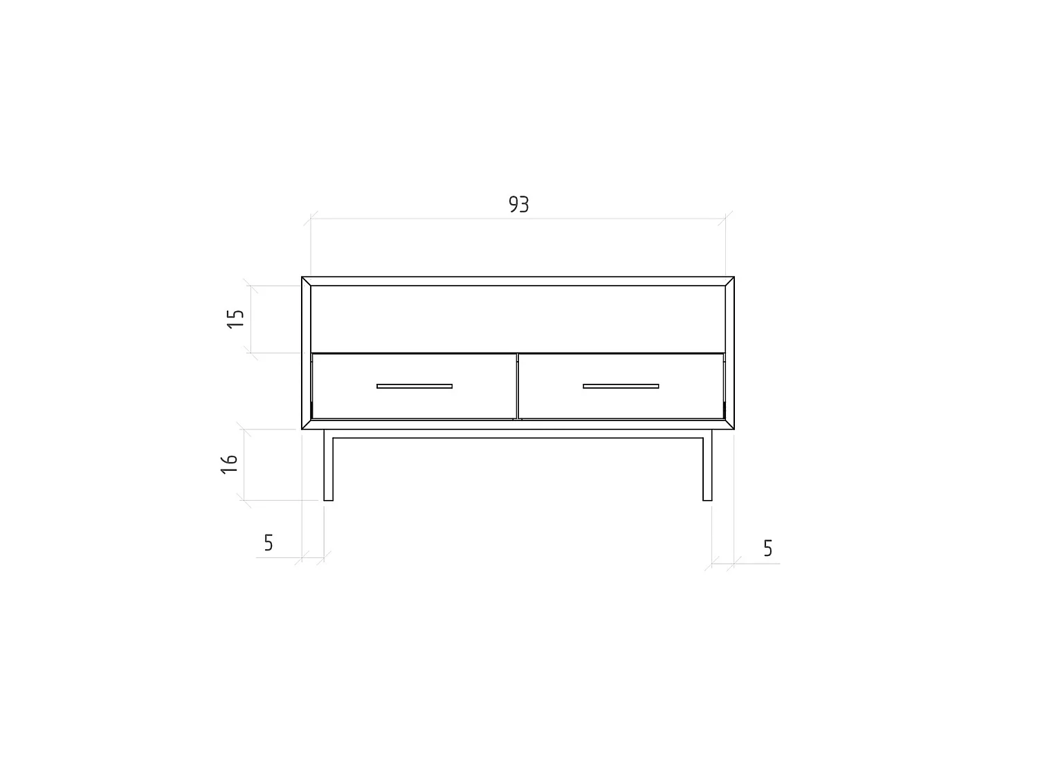 ABIES - Meuble TV avec tiroirs en cœur de hêtre huilé naturel