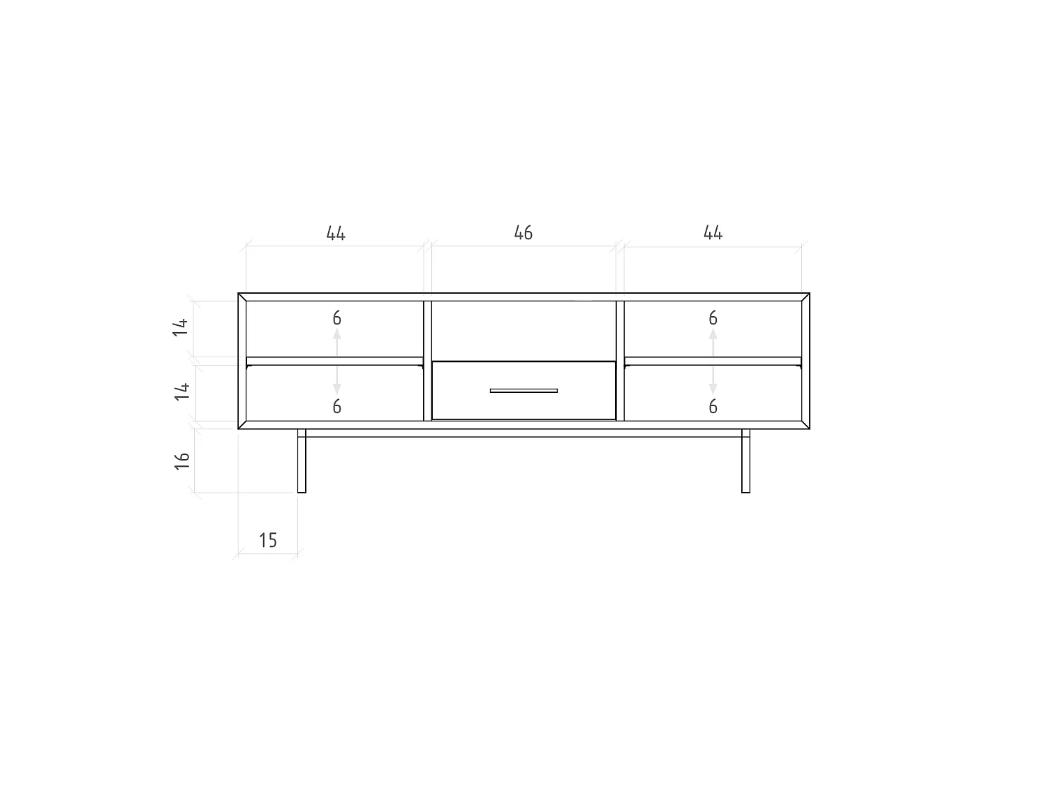 ABIES - TV-Möbel mit Schublade aus Wildeiche naturgeölt