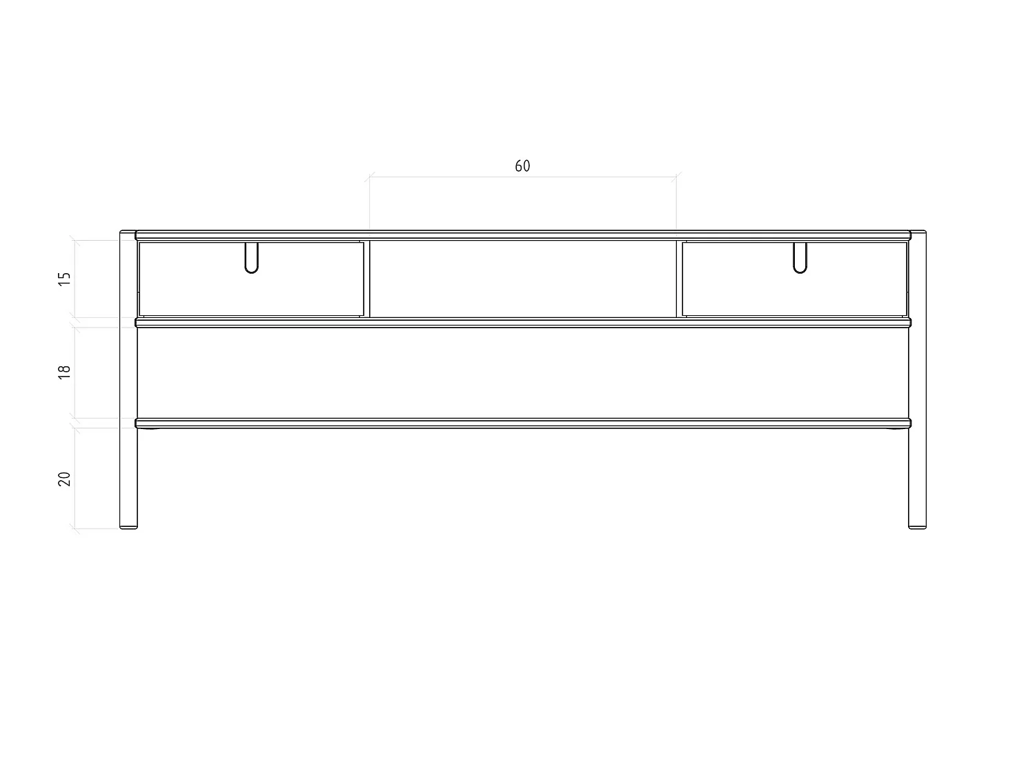POLA - TV-Möbel mit Schubladen aus Wildeiche naturgeölt