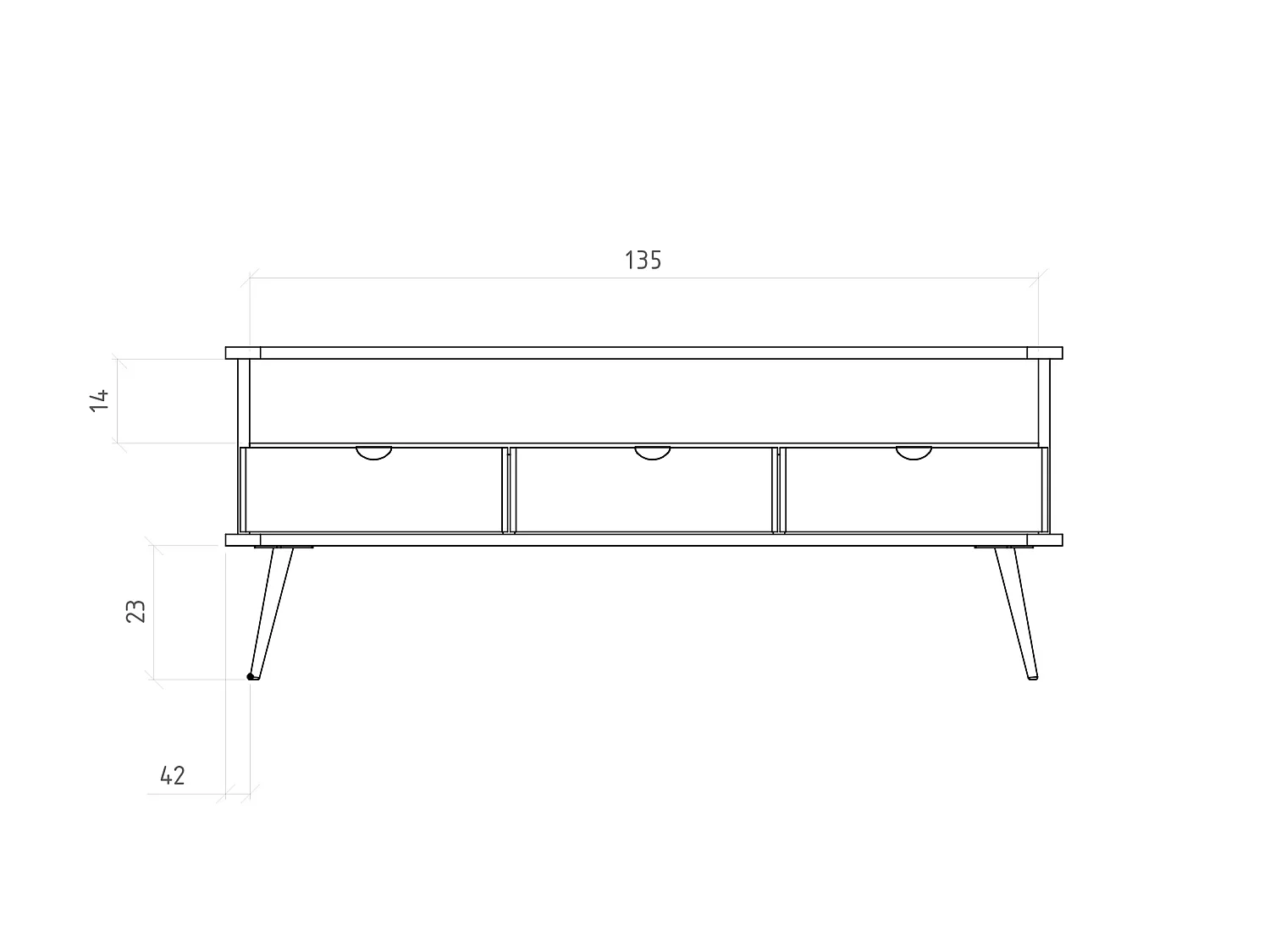 KULA - TV-Möbel mit Schublade aus Kernbuche naturgeölt
