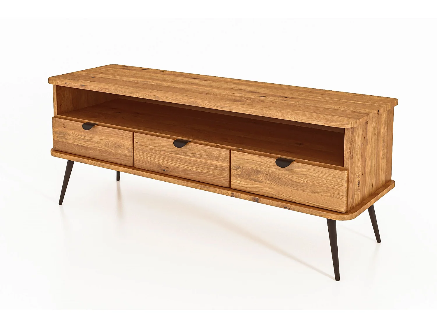 KULA - Meuble TV avec tiroir en chêne sauvage huilé naturel