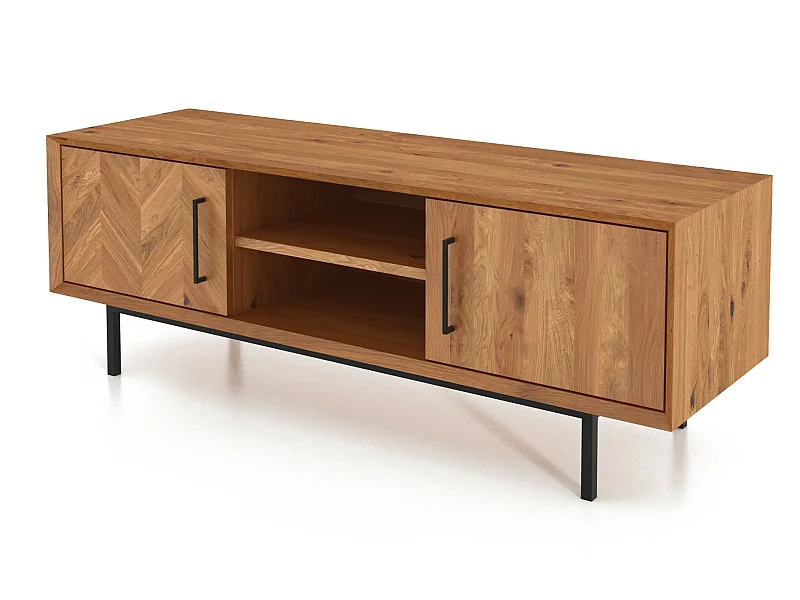 ABIES - TV-Möbel mit Holztüren aus Wildeiche naturgeölt