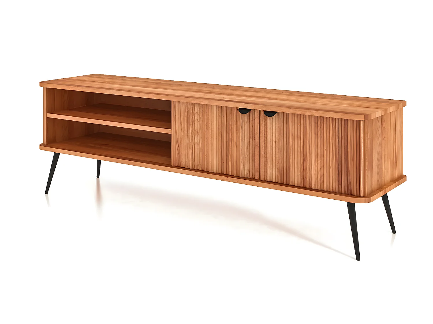 KULA - TV-Möbel mit Welltüren aus Kernbuche naturgeölt