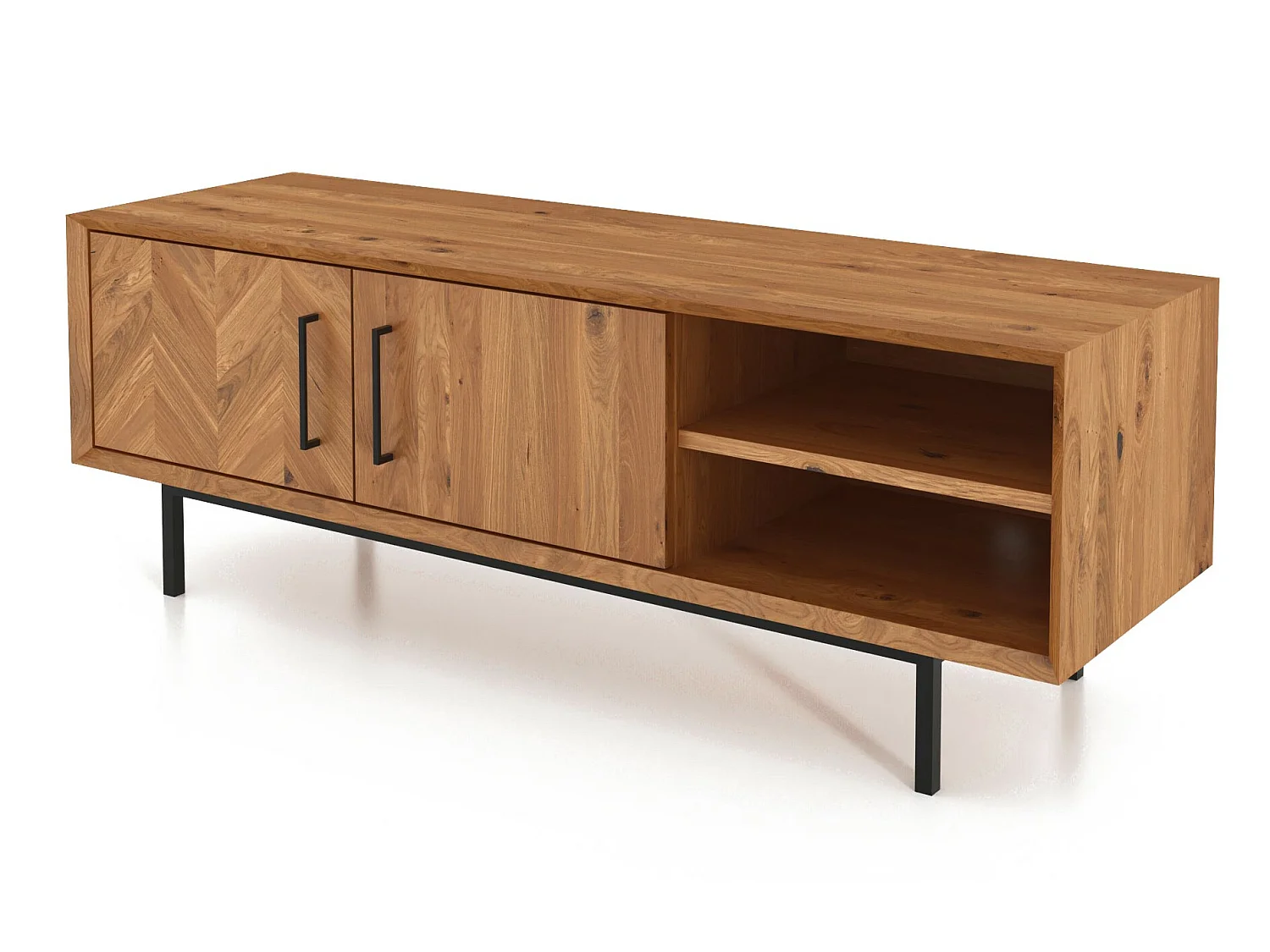 ABIES - TV-Möbel mit Holztüren aus Wildeiche naturgeölt