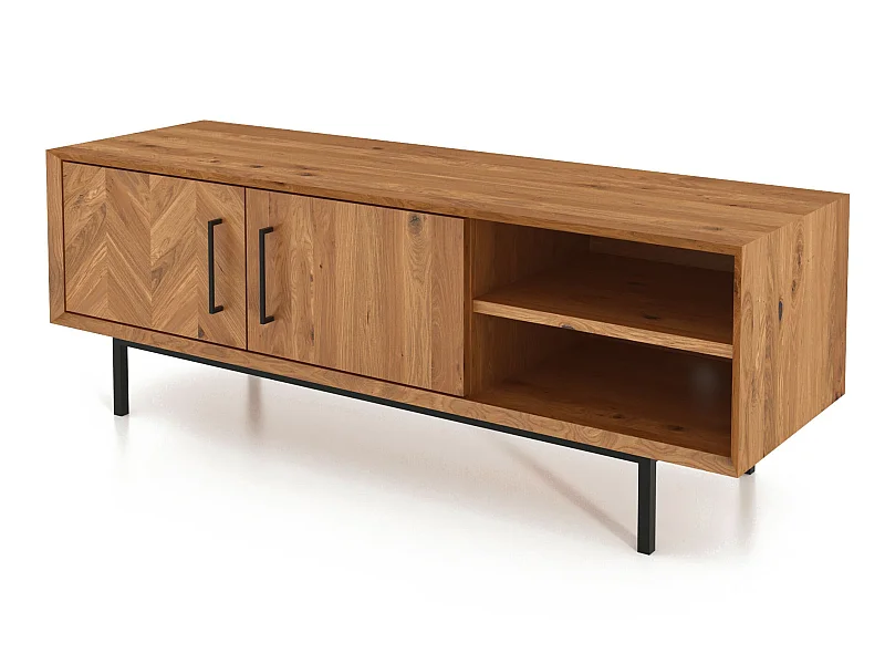 ABIES - TV-Möbel mit Holztüren aus Wildeiche naturgeölt