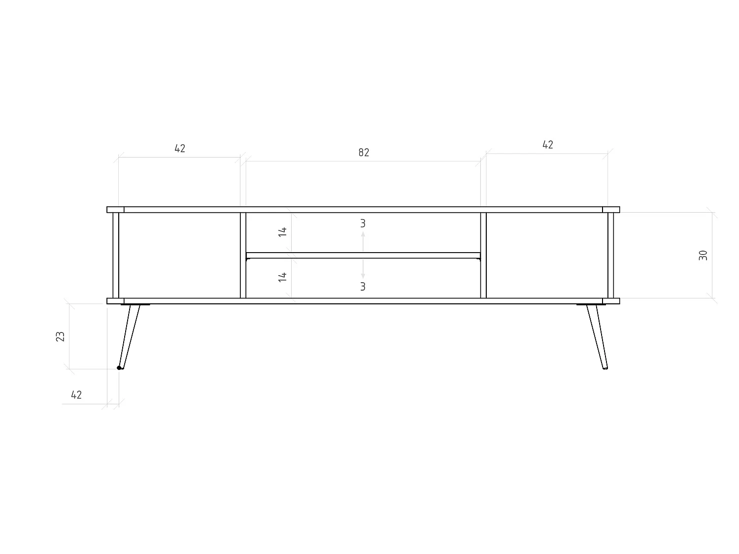 KULA - TV-Möbel mit Welltüren aus Wildeiche naturgeölt