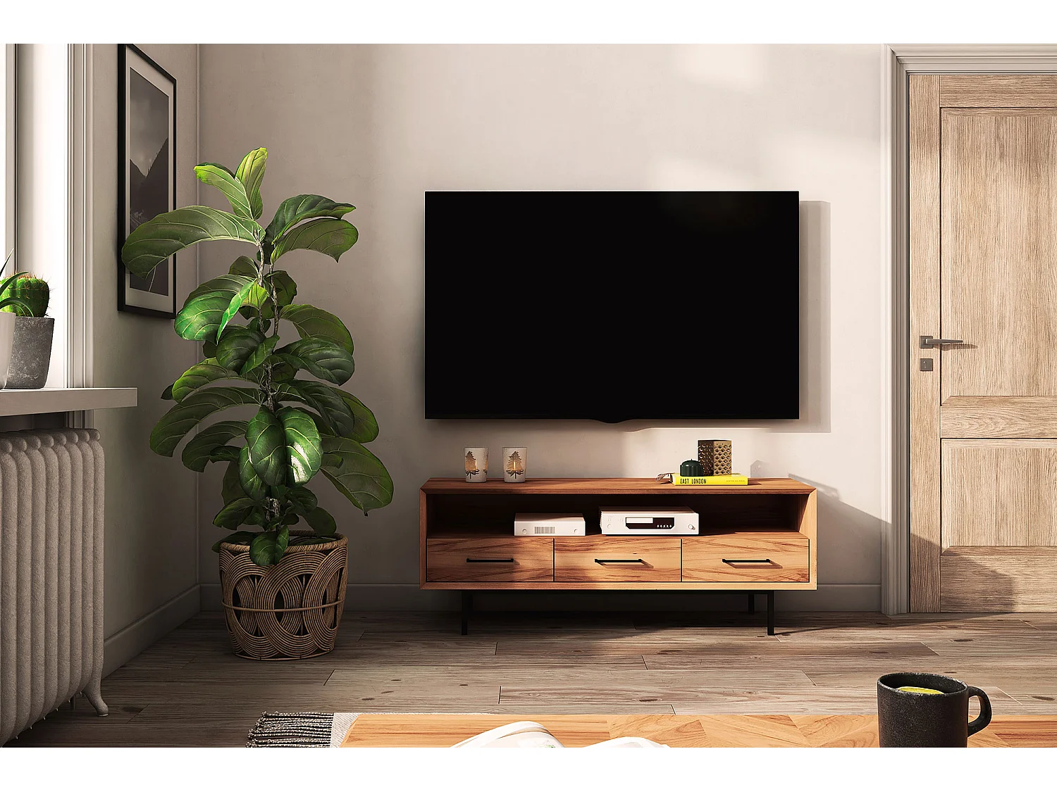 ABIES - TV-Möbel mit Schubladen aus Kernbuche naturgeölt