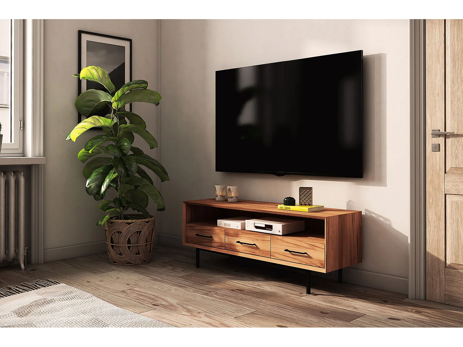 ABIES - TV-Möbel mit Schubladen aus Kernbuche naturgeölt