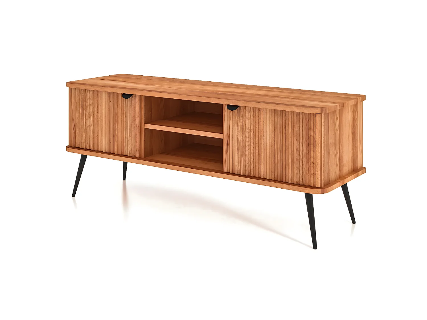 KULA - TV-Möbel mit Welltüren aus Kernbuche naturgeölt