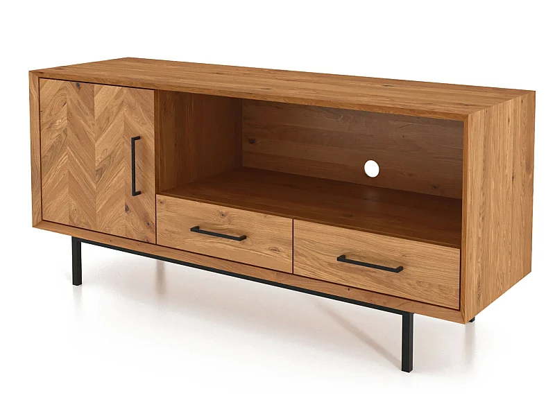 ABIES - TV-Möbel mit Schublade aus Wildeiche naturgeölt