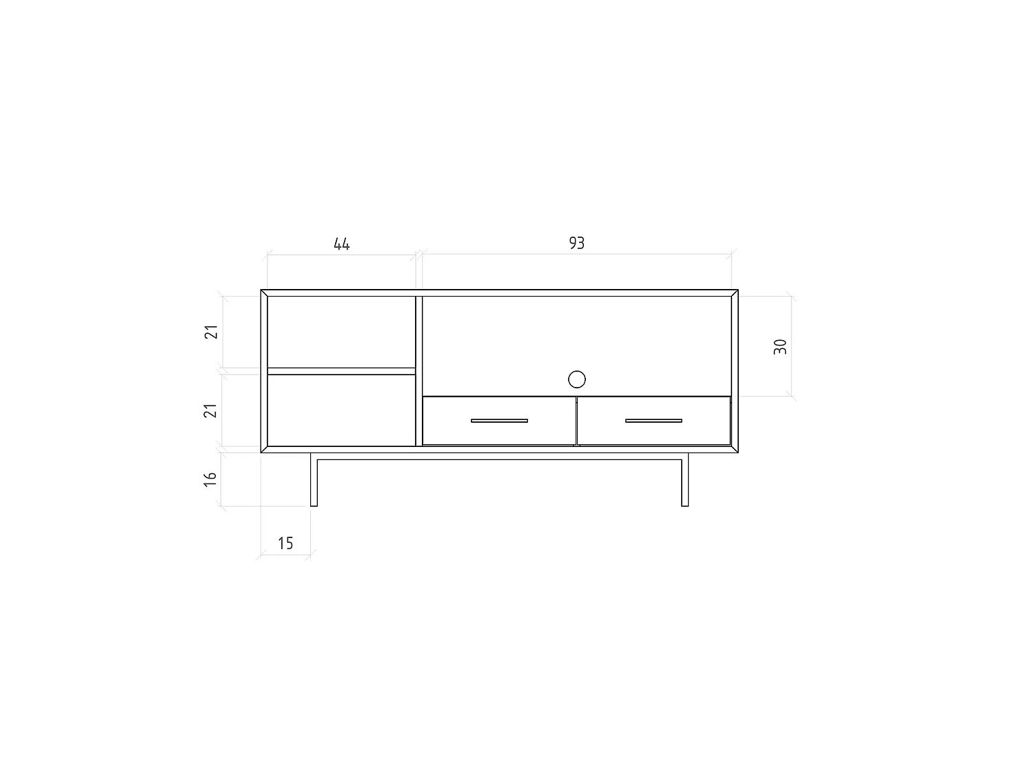 ABIES - TV-Möbel mit Schublade aus Kernbuche naturgeölt