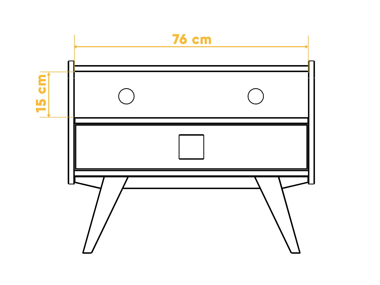 RETRO - TV-Möbel mit Schublade aus Kernbuche naturgeölt