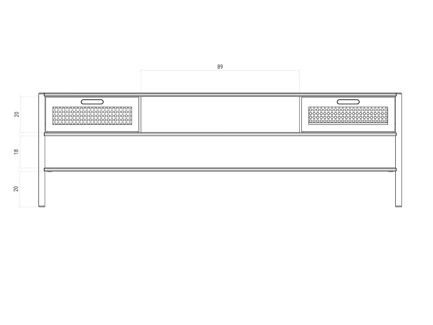 POLA - TV-Möbel mit Schubladen aus Kernbuche naturgeölt