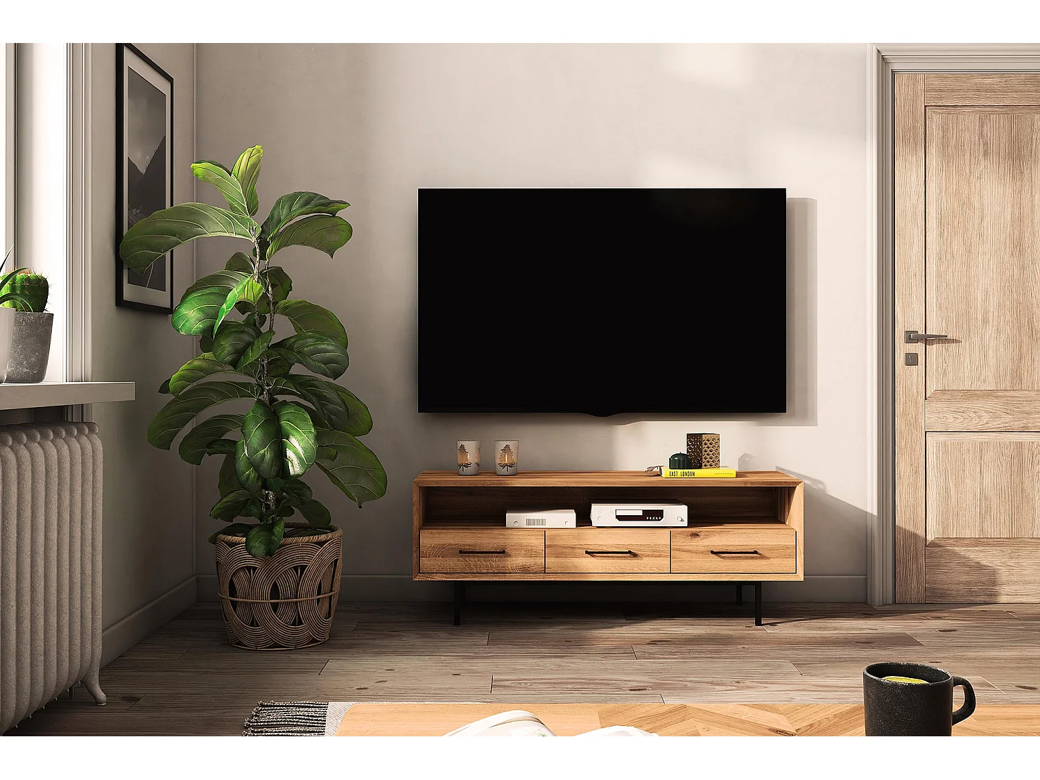 ABIES - TV-Möbel mit Schubladen aus Wildeiche naturgeölt