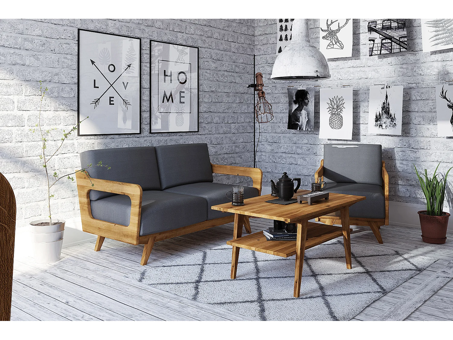 RETRO - Couchtisch aus Wileiche, naturgeölt 80x80