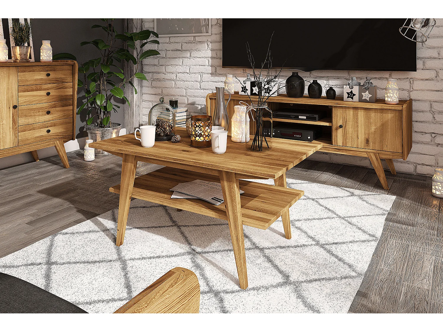 RETRO - Couchtisch aus Wileiche, naturgeölt 80x80