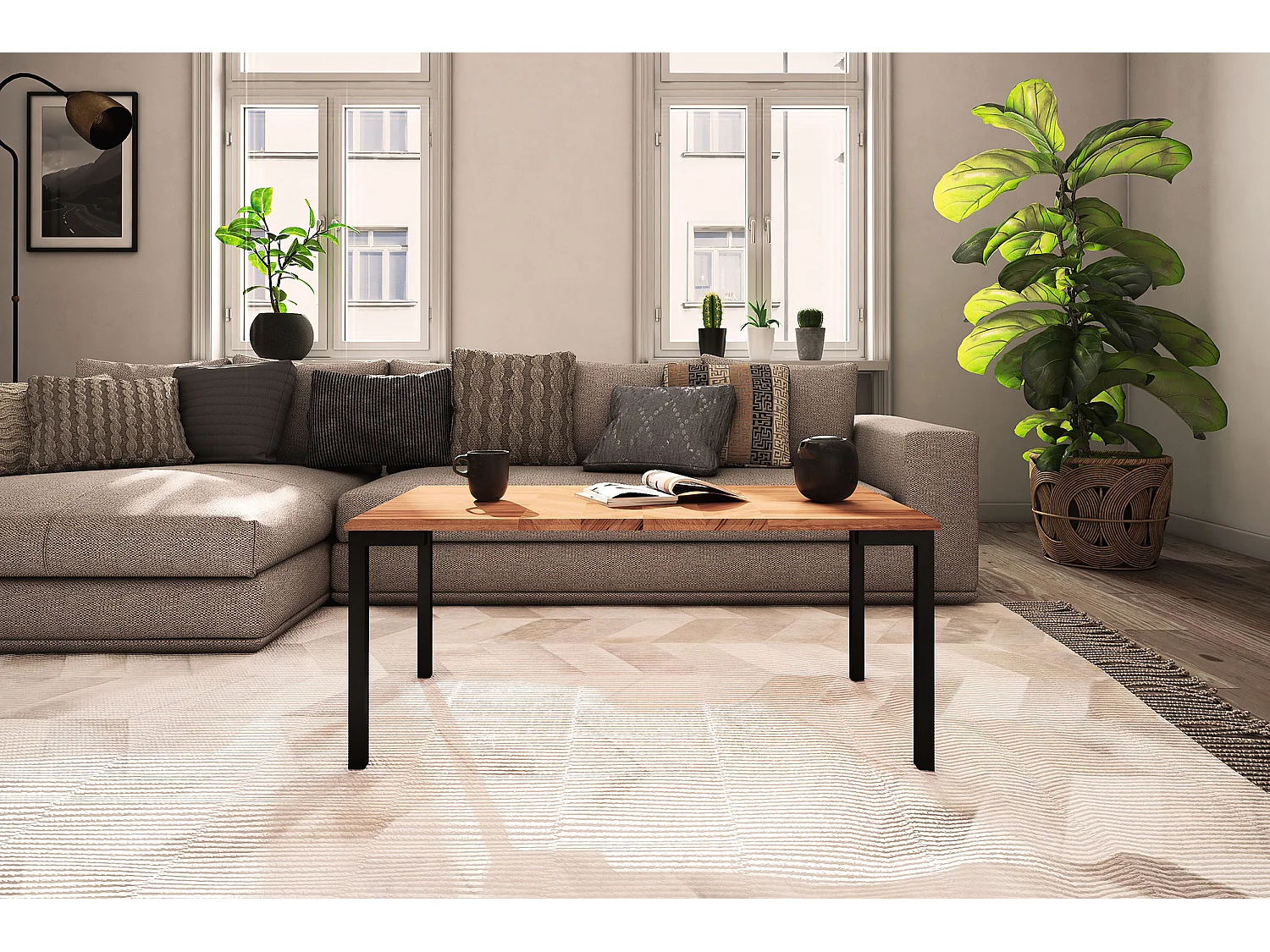 ABIES - Couchtisch aus Kernbuche, naturgeölt 60x110