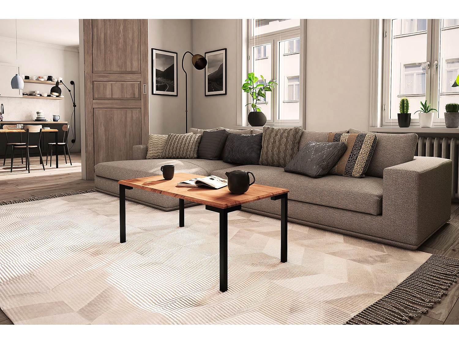 ABIES - Couchtisch aus Kernbuche, naturgeölt 60x110