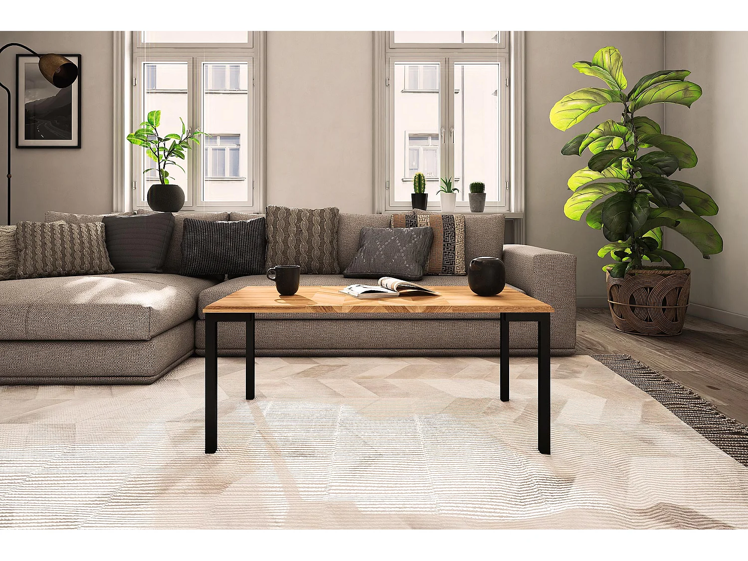 ABIES - Couchtisch aus Wileiche, naturgeölt 60x80