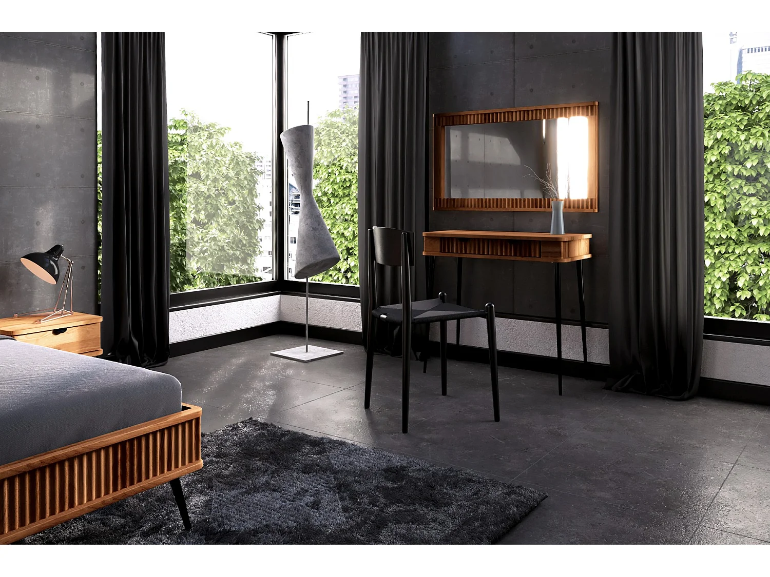 KULA - Schminktisch mit Schubladen aus Kernbuche, naturgeölt