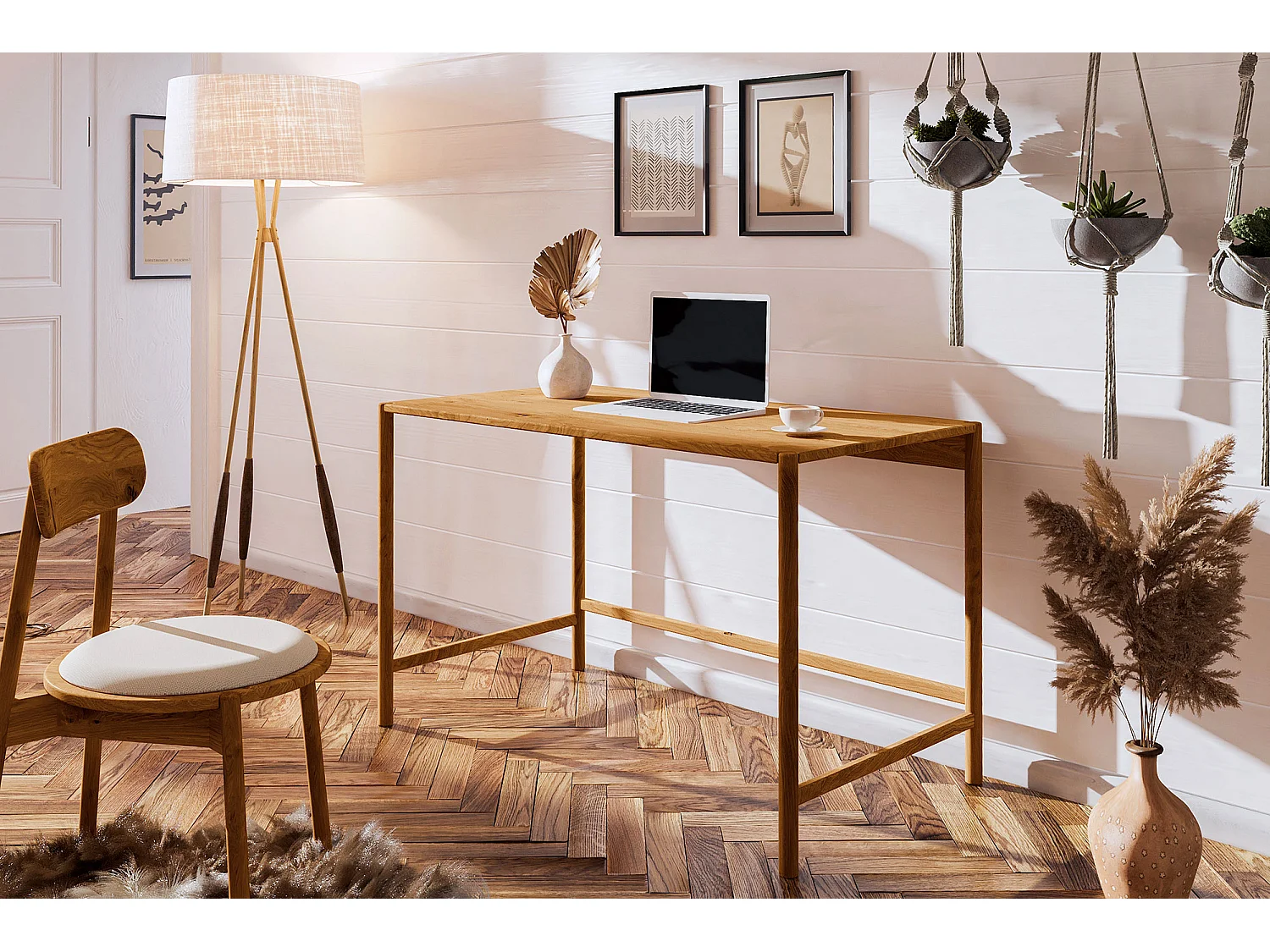 POLA - Schminktisch mit Schublade aus Wildeiche, naturgeölt