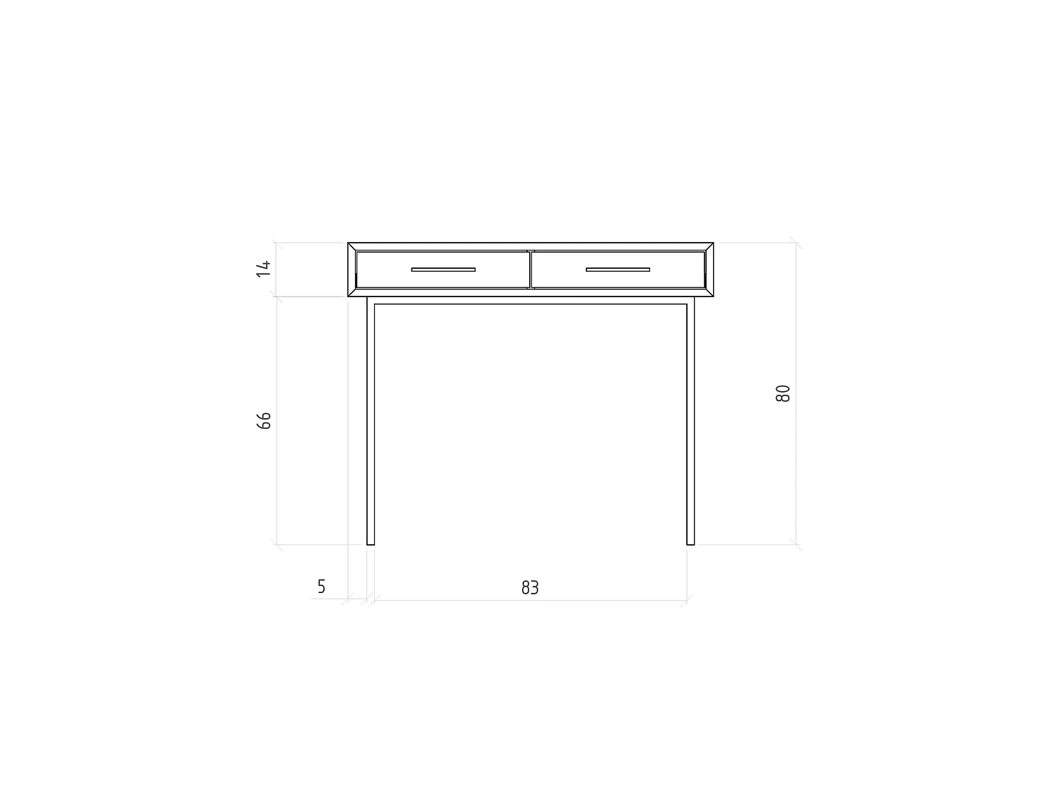 ABIES - Schminktisch mit Schubladen aus Kernbuche, naturgeölt