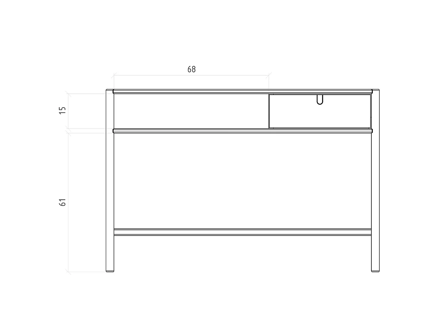 POLA - Schminktisch mit Schublade aus Wildeiche, naturgeölt
