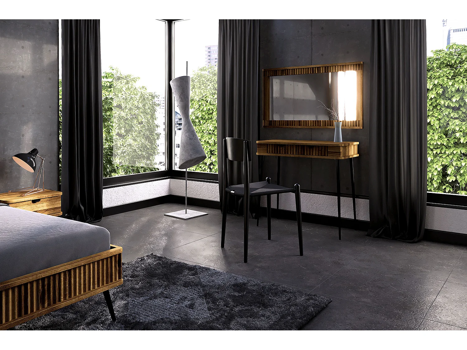 KULA - Schminktisch mit Schubladen aus Wildeiche, naturgeölt