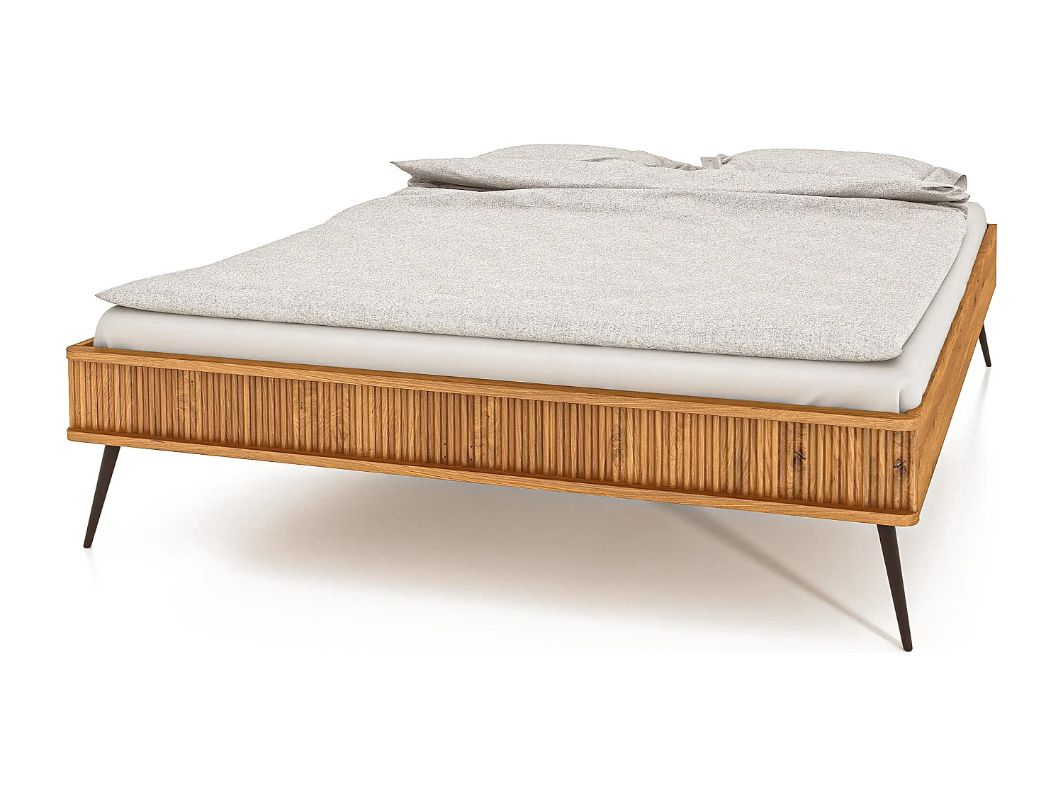 LINA - Letto in legno massello 100 x 200 cm in rovere selvatico oliato