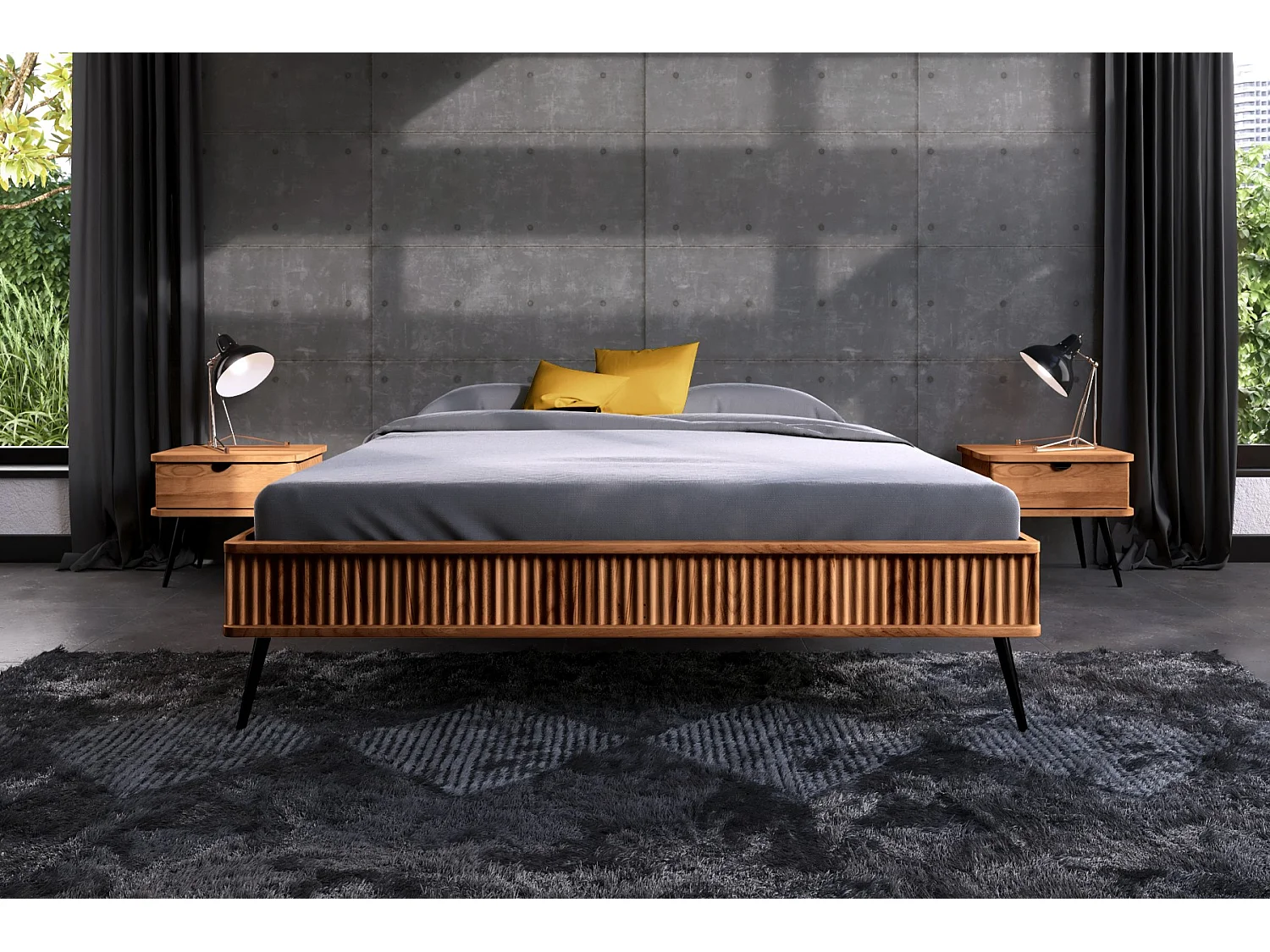 KULA - Bettgestell ohne kopfteil 100 x 200 aus Kernbuche naturgeölt