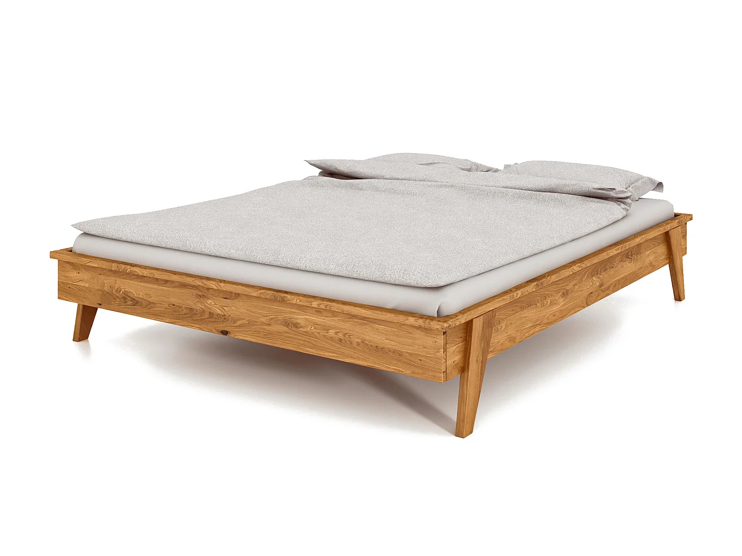 RETRO - Bettgestell ohne kopfteil 160 x 200 aus Wildeiche naturgeölt