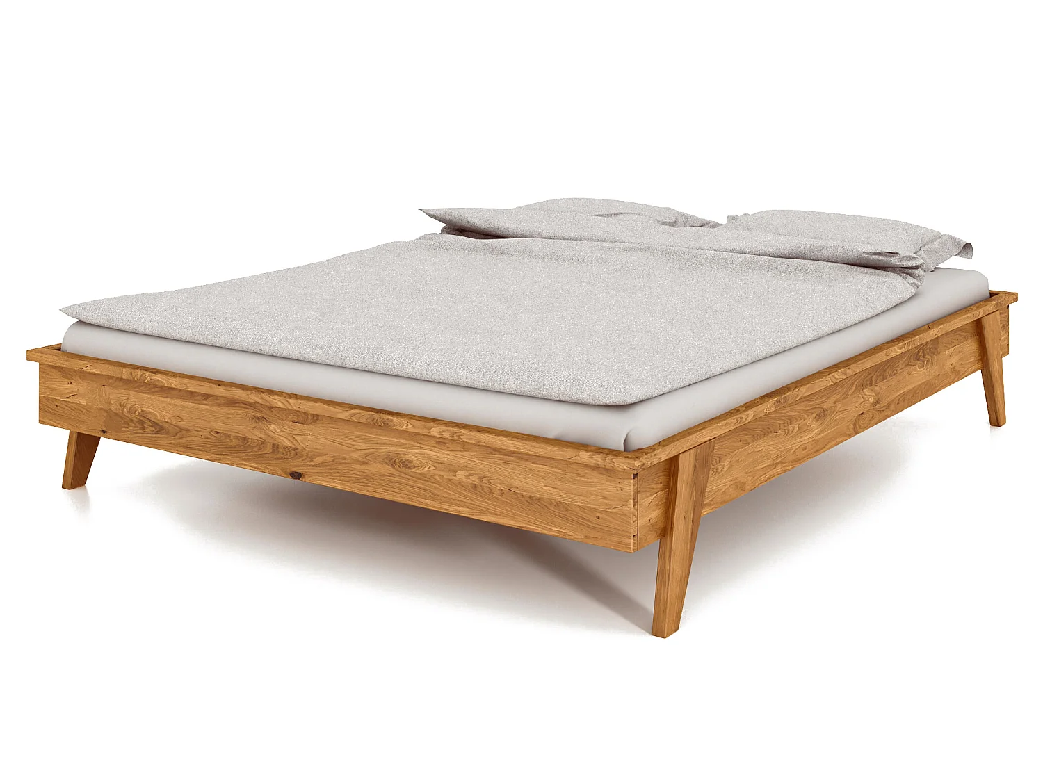 MORTIZ 3 - Letto in legno massello 160 x 200 cm in rovere selvatico oliato