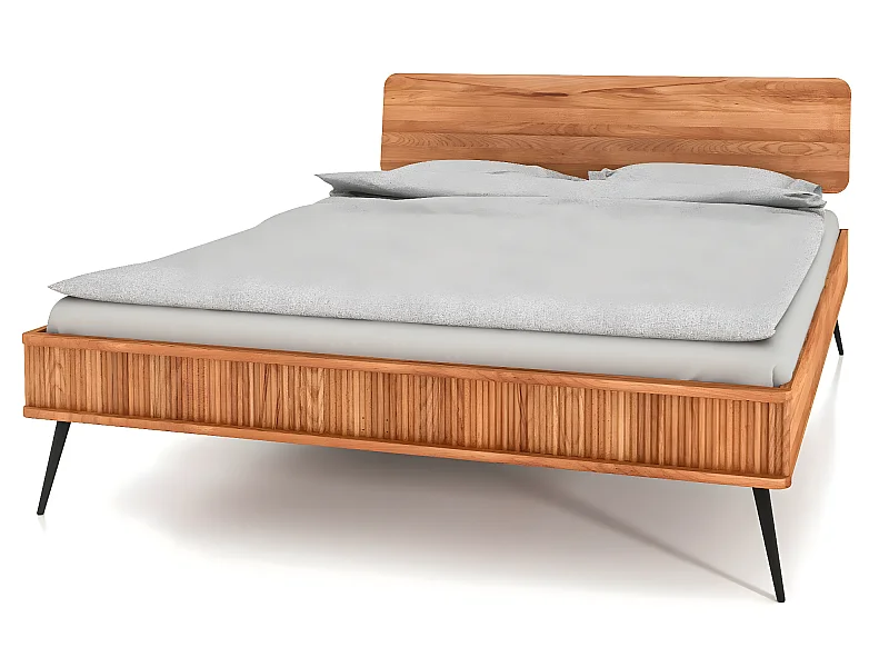 KULA - Bettgestell mit Holzkopfteil 100 x 200 aus Kernbuche naturgeölt