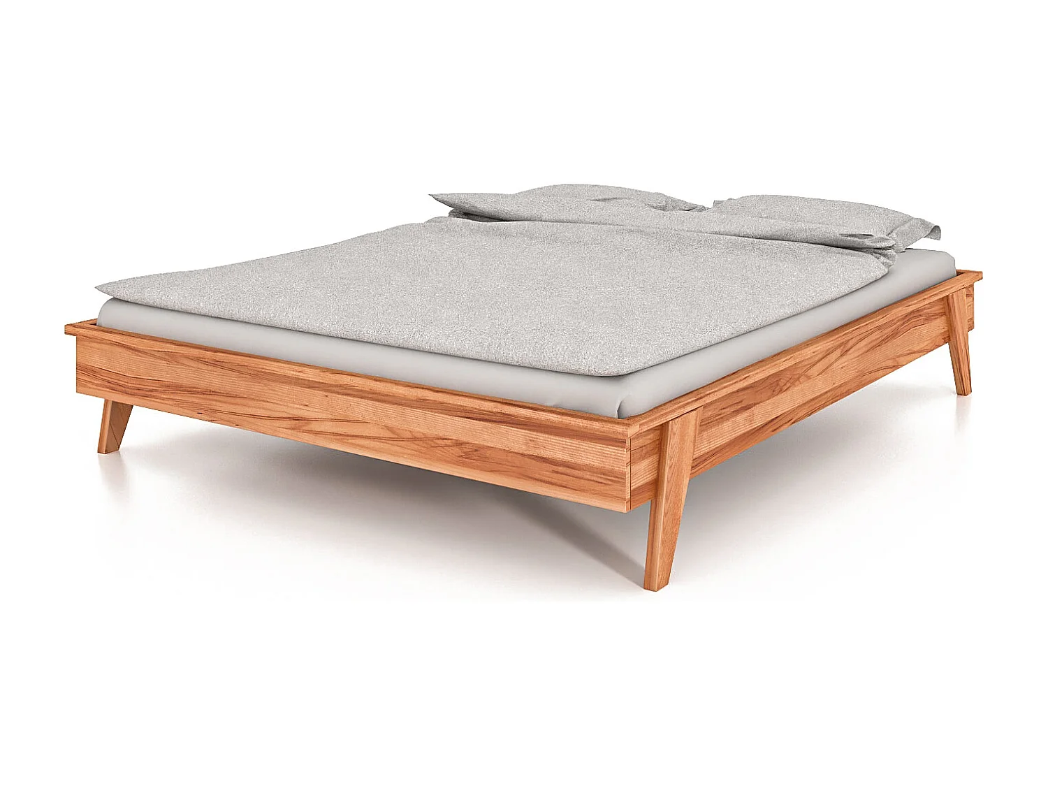 RETRO - Cadre de lit sans tête de lit 100 x 200 en cœur de hêtre huilé naturel