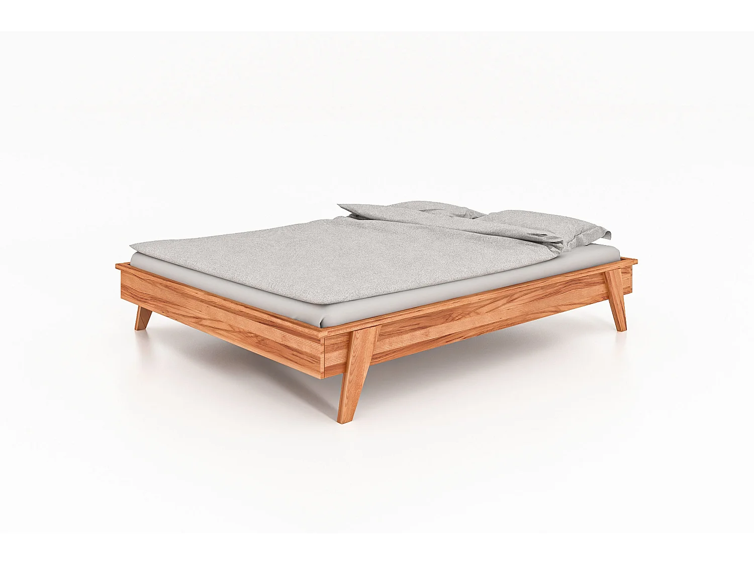 RETRO - Cadre de lit sans tête de lit 100 x 200 en cœur de hêtre huilé naturel