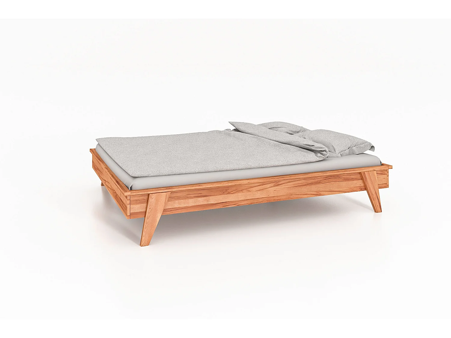 RETRO - Cadre de lit sans tête de lit 100 x 200 en cœur de hêtre huilé naturel