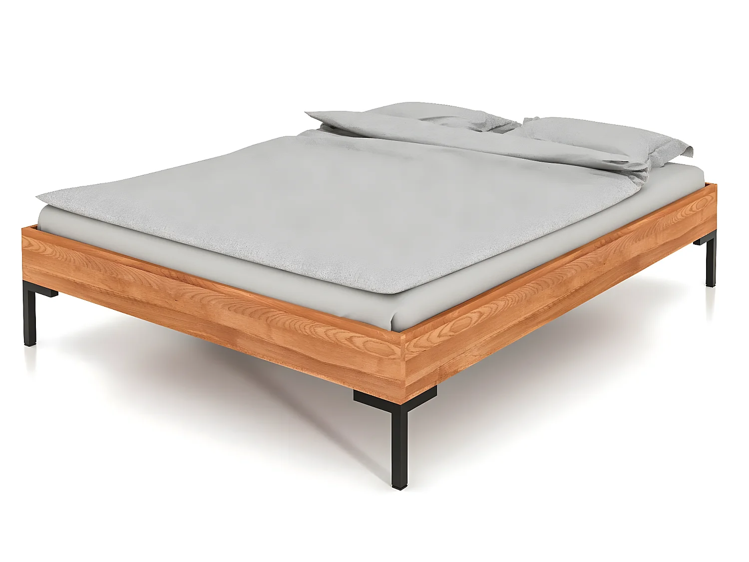 ABIES - Bettgestell ohne kopfteil 100 x 200 aus Kernbuche naturgeölt