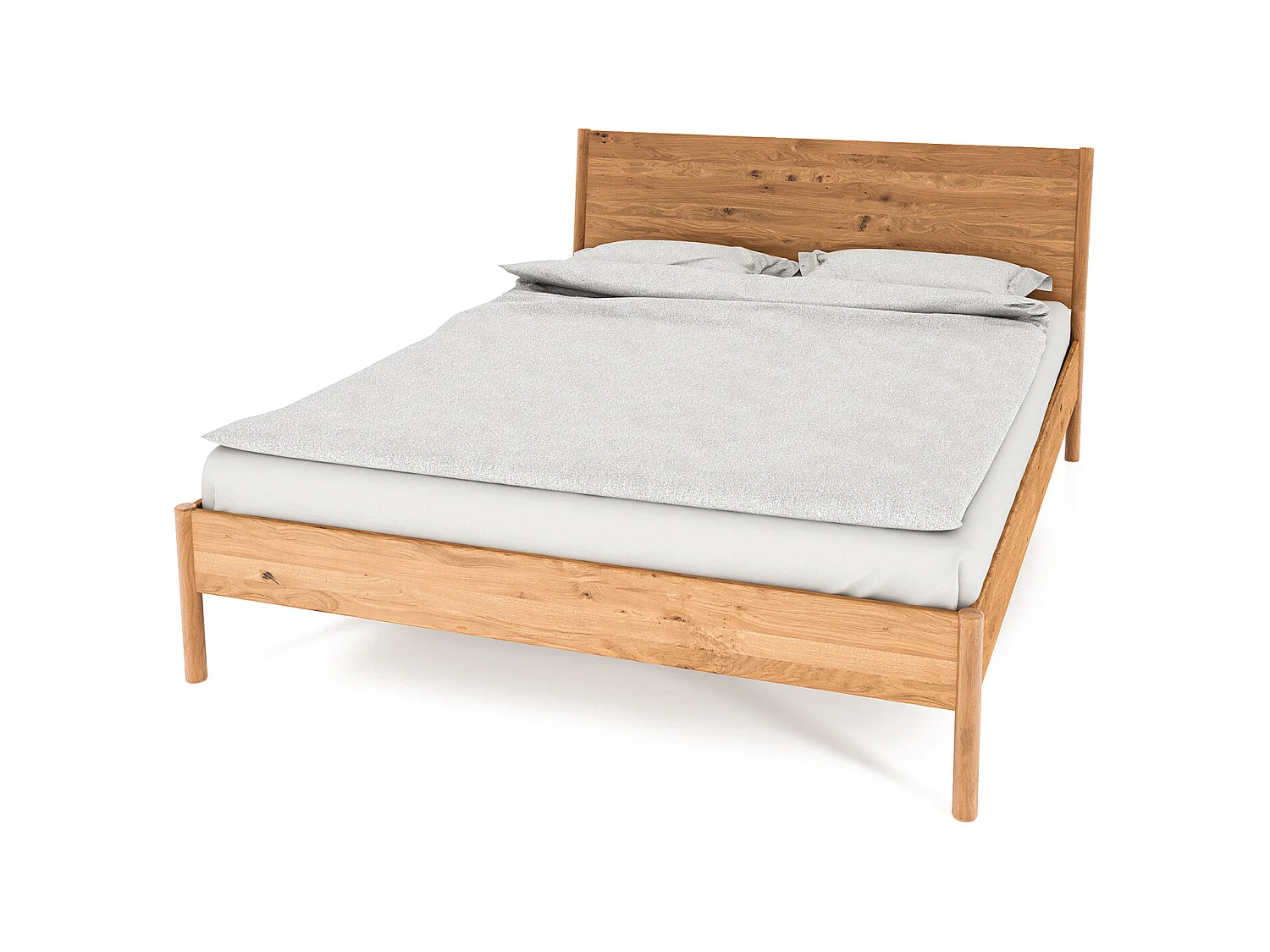 POLA - Bettgestell mit Holzkopfteil 160 x 200 aus Wildeiche naturgeölt