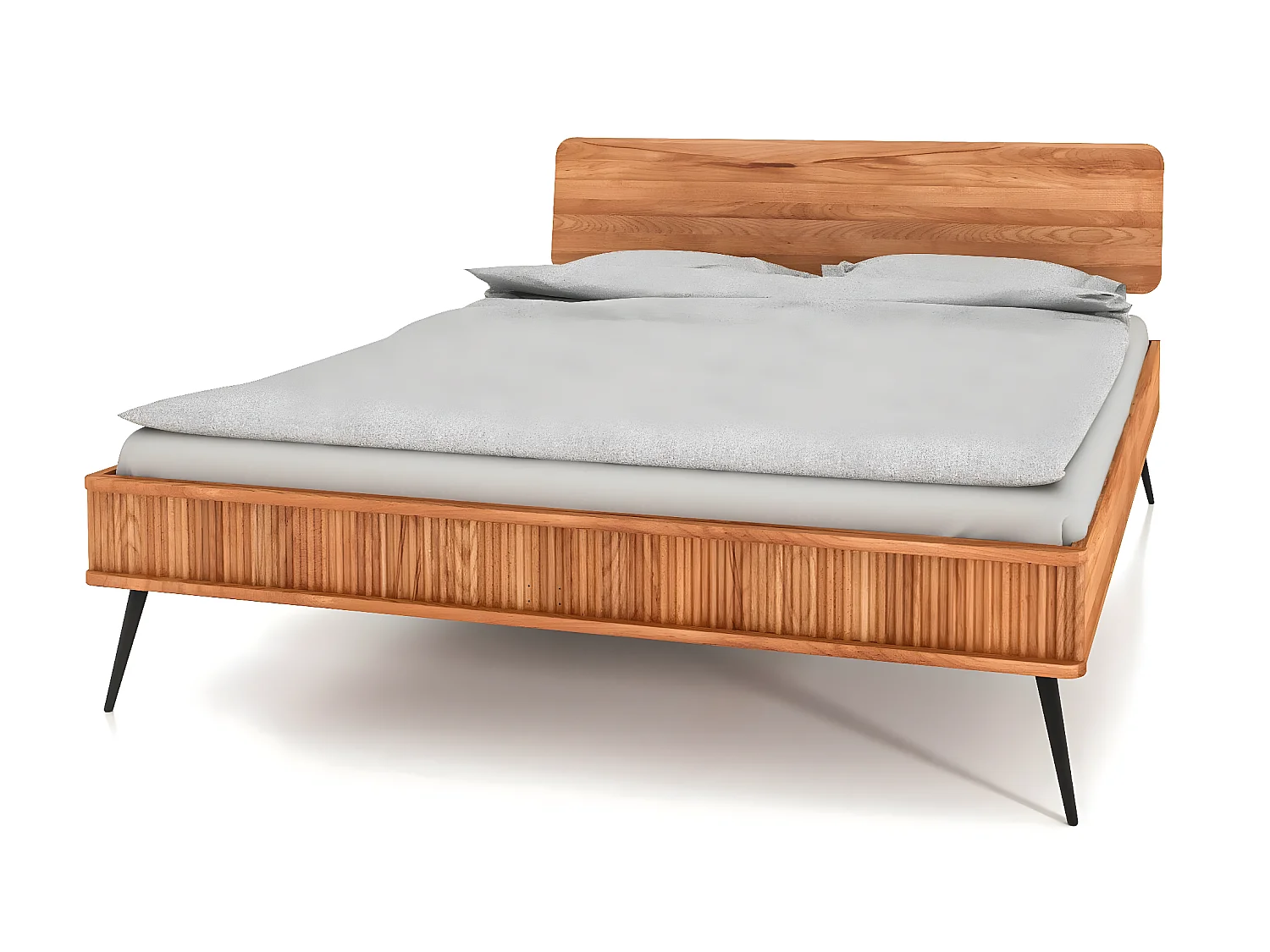 KULA - Bettgestell mit Holzkopfteil 160 x 200 aus Kernbuche naturgeölt
