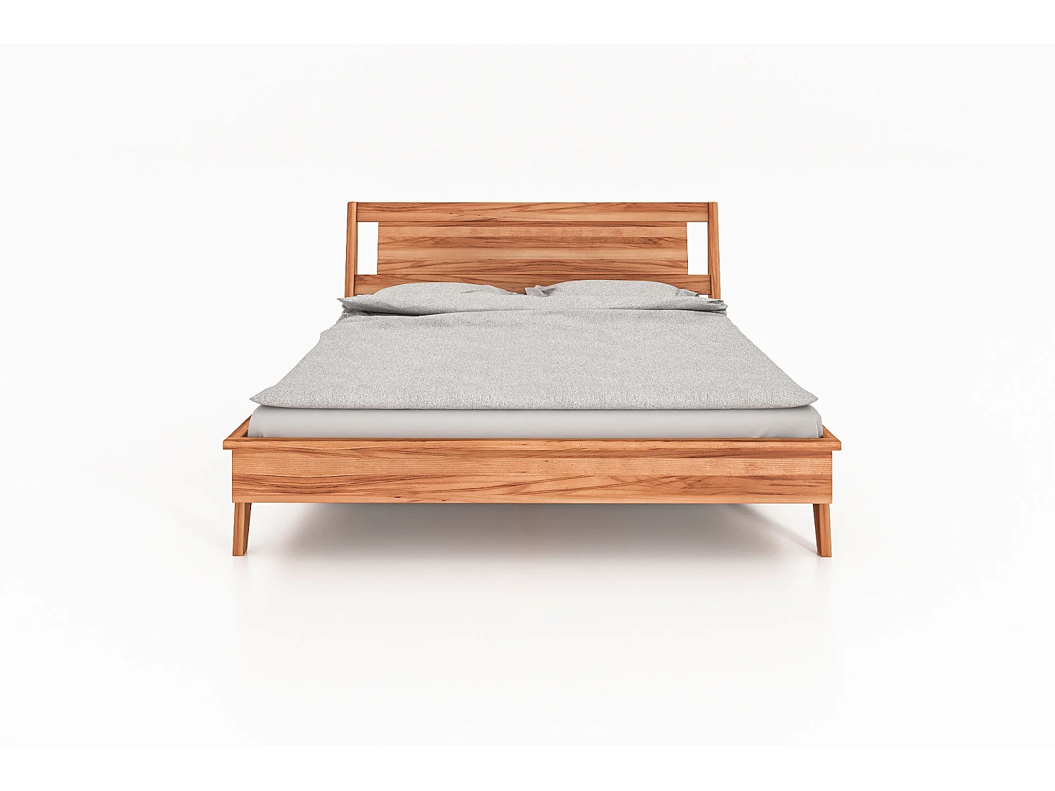 RETRO - Bettgestell mit Holzkopfteil 160 x 200 aus Kernbuche naturgeölt