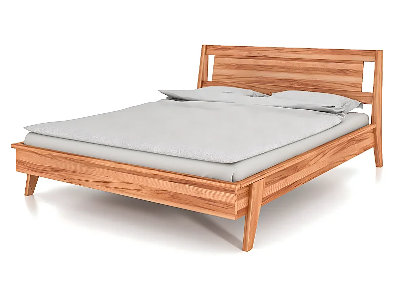 RETRO - Bettgestell mit Holzkopfteil 160 x 200 aus Kernbuche naturgeölt