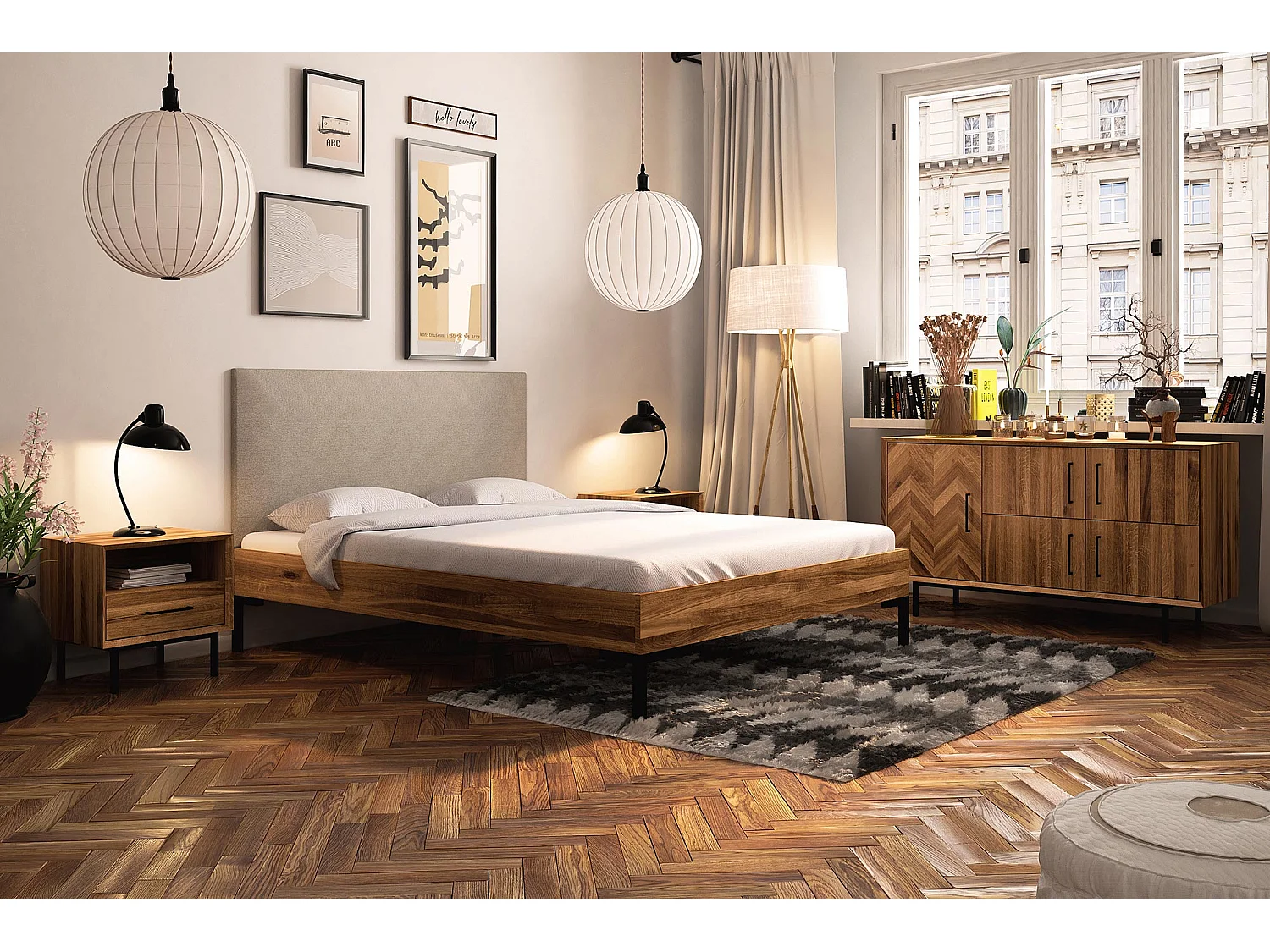 ABIES - Bettgestell ohne kopfteil 180 x 200 aus Wildeiche naturgeölt