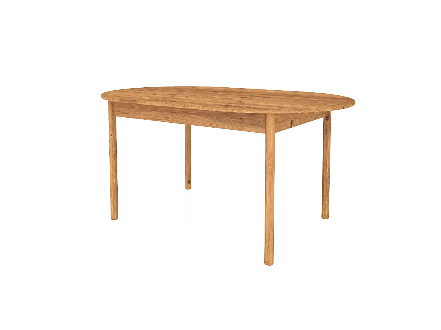 POLA - Ovaler Tisch mit Ausziehfunktion aus Wildeiche, naturgeölt 100x140