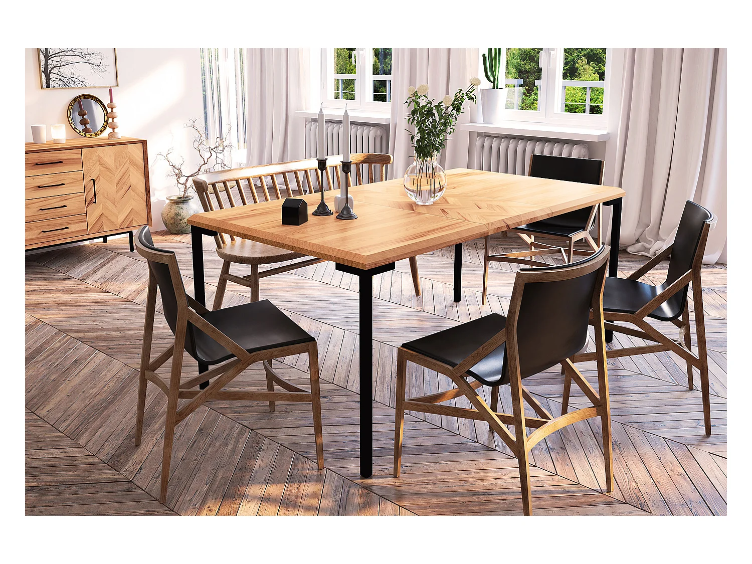 ABIES - Tisch aus Wildeiche, naturgeölt 100x150