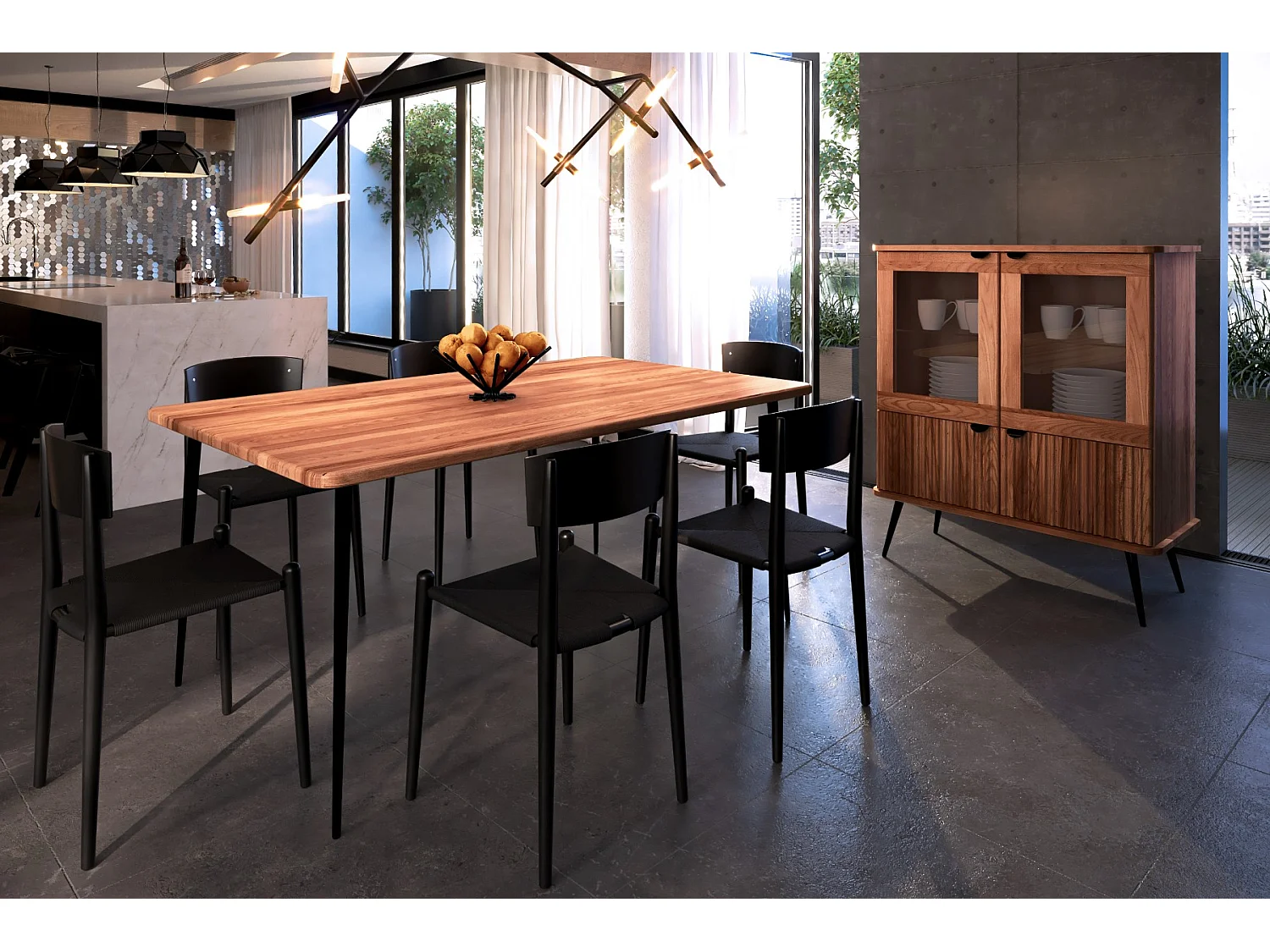 KULA - Table en cœur de hêtre, huilé naturel 80x200