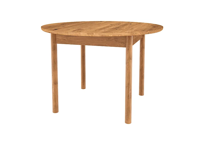 POLA - Runder Tisch mit Ausziehfunktion aus Wildeiche, naturgeölt Φ120